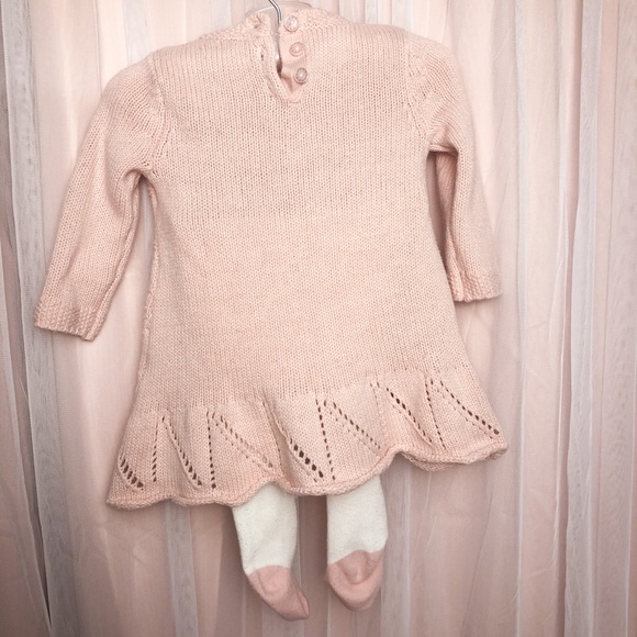 French Sweater Dress Outfit with Tights and Hat - Picture 3 of 8